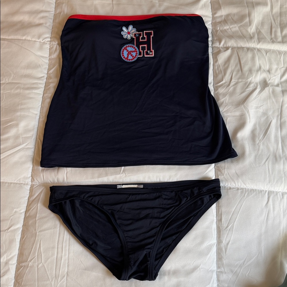 Tommy Hilfiger Navy Top with Signature Flag Accent